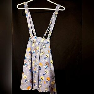 Fruit's basket skirt suspenders romper dress.
